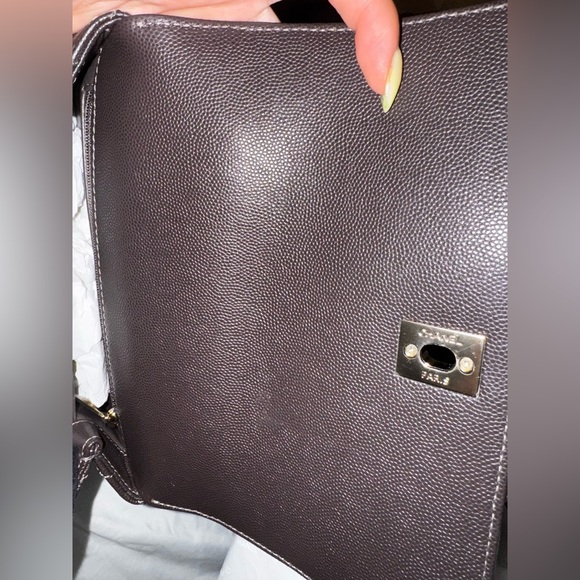 Chanel quilted caviar small coco handle dark brown with alligator handle - Picture 10 of 15